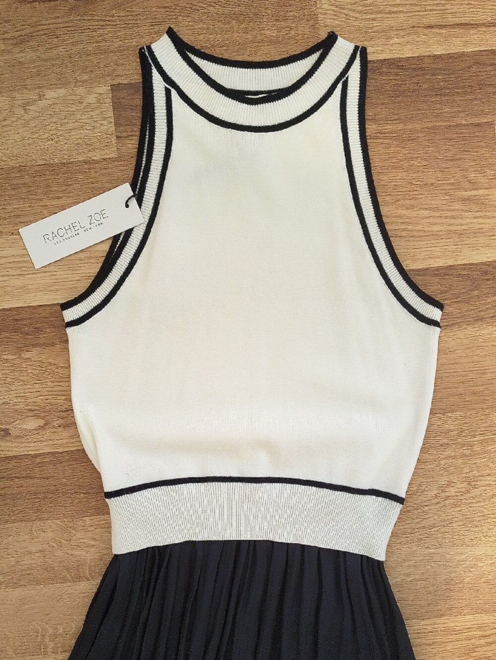 Rachel Zoe Sleeveless Two-Tone Maxi Dress in White and Black - Picture 2 of 10